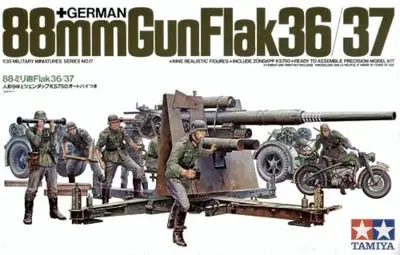 

Tamiya Model 35017 1/35 German 88mm Gun Flak 36/37 Plastic Model Kit