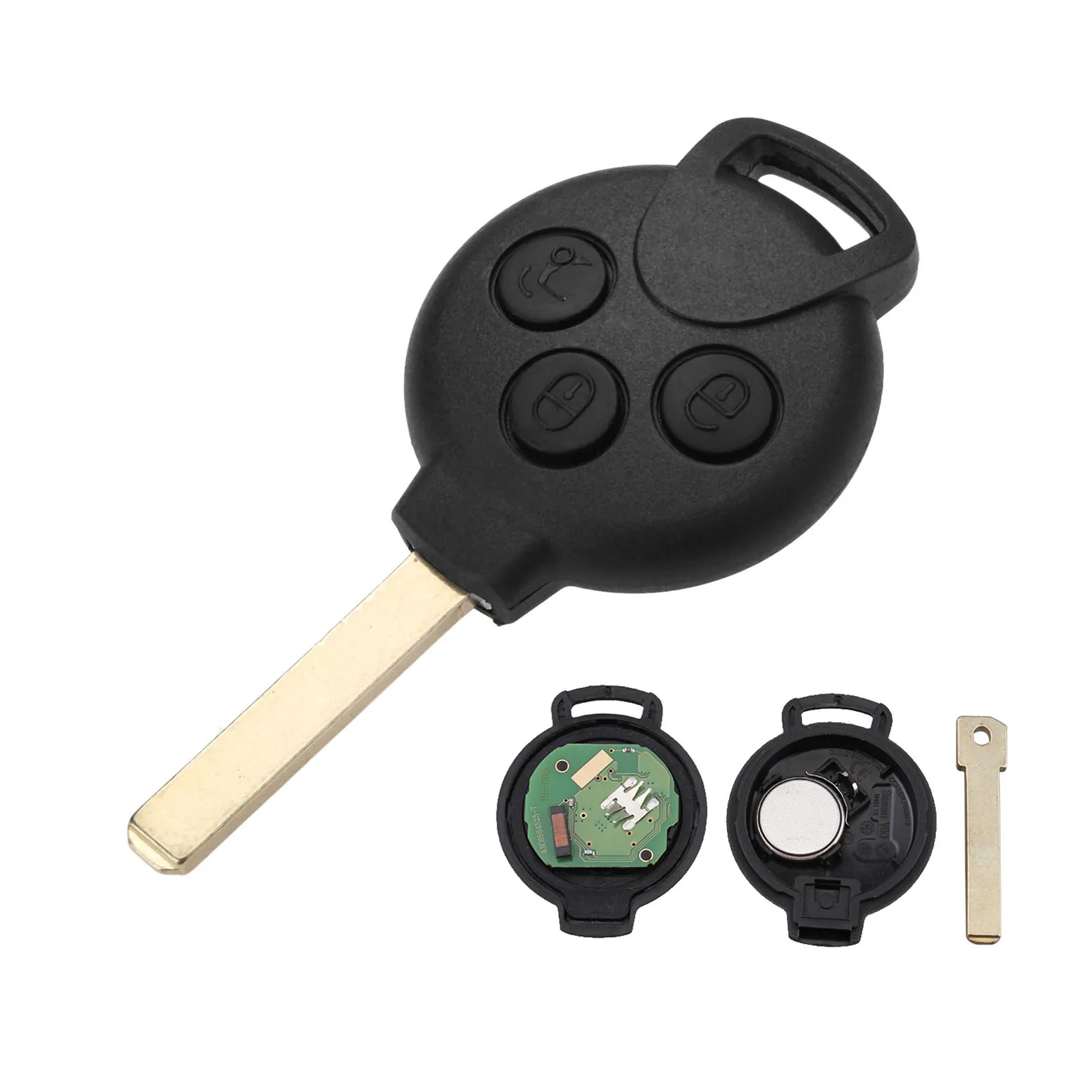 

3 Buttons 433MHz Car Remote Key For Mercedes-Benz Smart Fortwo 451 2007 2008 2009 2010 2011 2012 2013 With ID46 / PCF7941 Chip