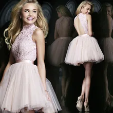 Mode schöne sexy backless rosa prinzessin kurzen dress frauen cocktailkleider größe 2-12 (ling)