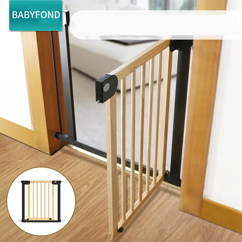 

Babysafe Stairs Guardrail Child Safety Door Solid Wood Baby Protection Fence Infant Kitchen Fence Door