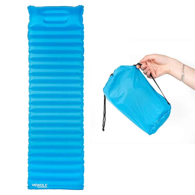 

Hewolf Outdoor Inflatable Camping Mat Damp-proof Single Air Mat Mattress Breathable Camp Tent Sleeping Pad No Pump 180*60*8.5cm