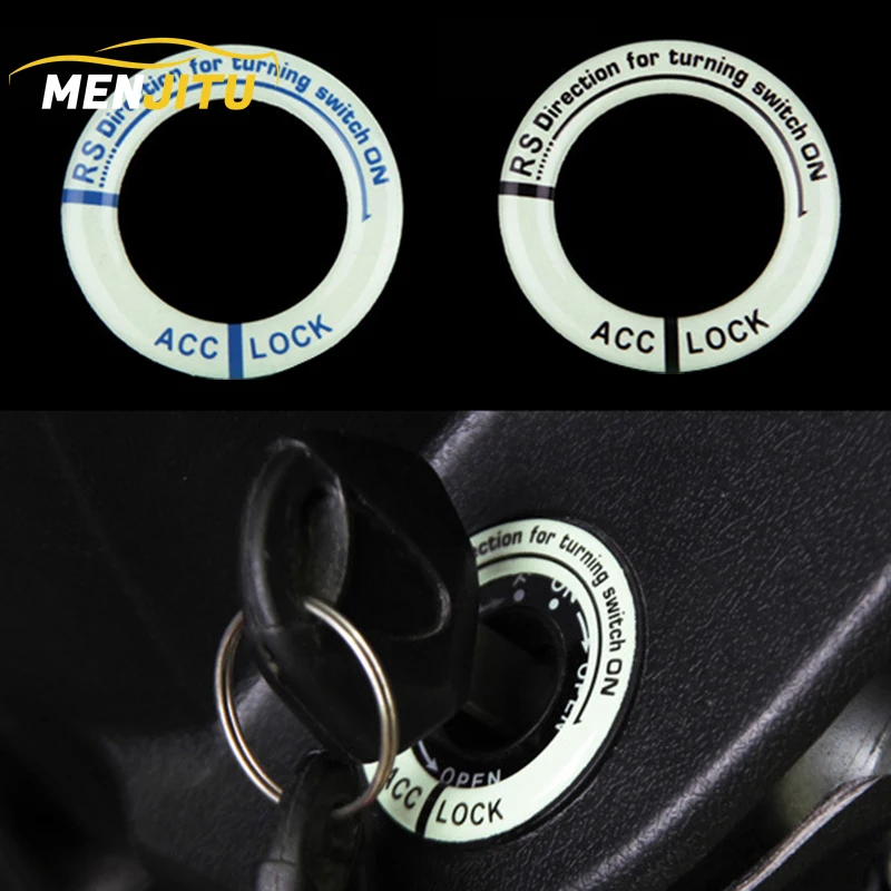 

3D Gel Glow Key Ring Sticker Luminous Ignition Switch Cover Car Styling Circle Light Decoration Universal For Auto Motorcycle