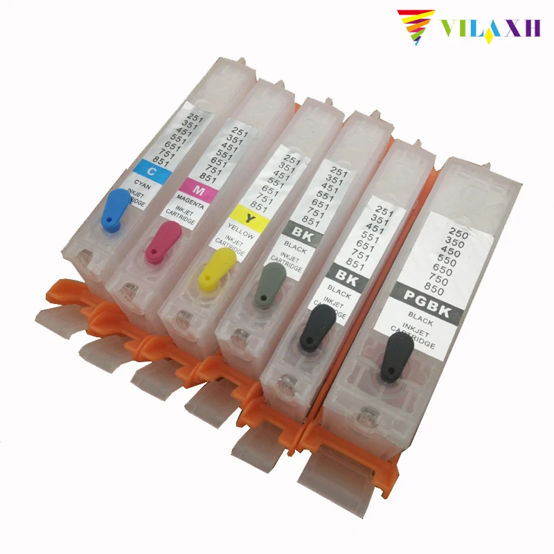 Vilaxh PGI-570 CLI-571 перезаправляемый картридж для hp Canon PGI570 CLI571 PGI 570 Pixma MG5750 MG5751 MG5752 MG6850