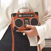 Retro radio box style pu leather ladies handbag shoulder bag chain purse women's crossbody messenger bag flap ► Photo 1/5