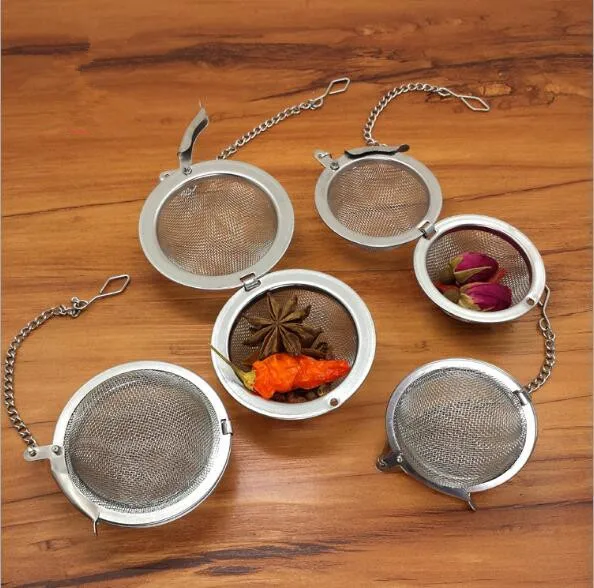 

1PC Silver Tea Strainer Reusable Stainless Mesh Herbal Ball Tea Spice Teakettle Locking Tea Filter Infuser Spice PD 003