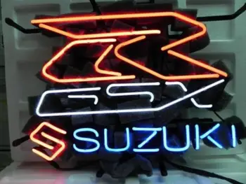 

Business Custom NEON SIGN board For Japanese Motorcycle brand Suzuki GSX-R GLASS Tube BEER BAR PUB Club Shop Light Signs 16*16"