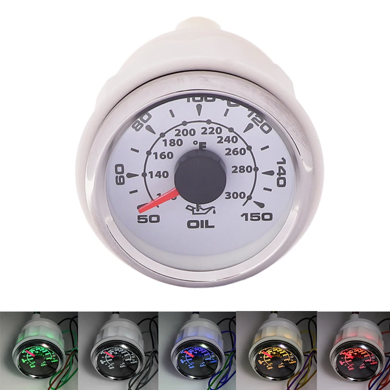 

52mm Boat Car Digital temperature gauge meter Temp Sensor Fitting Kit DC 12V~24V with 8 color light