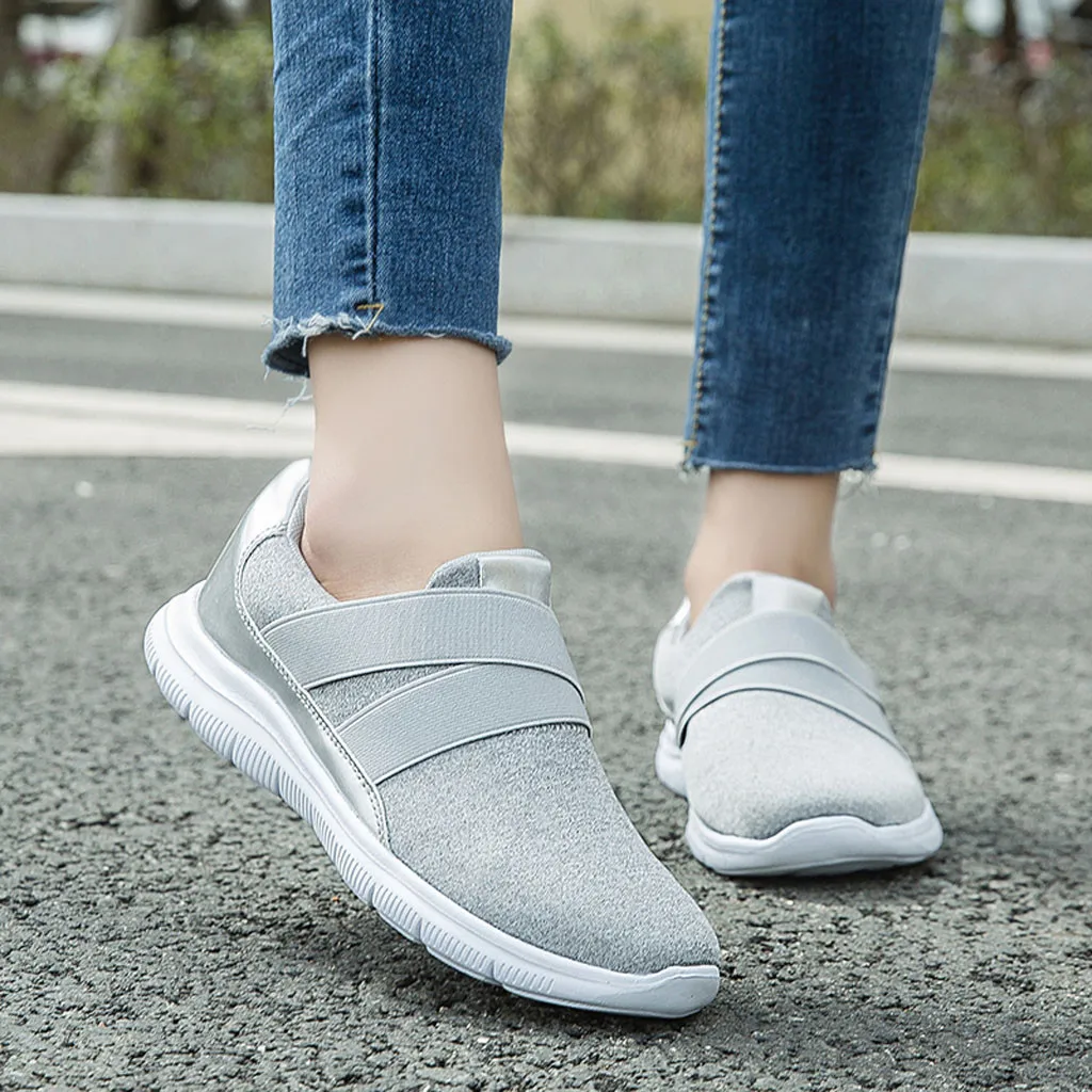 

ISHOWTIENDA 2019 popular Leisure Women's Outdoor Mesh Slip-On Sports Shoes Run Breathable Shoes Sneakers #4