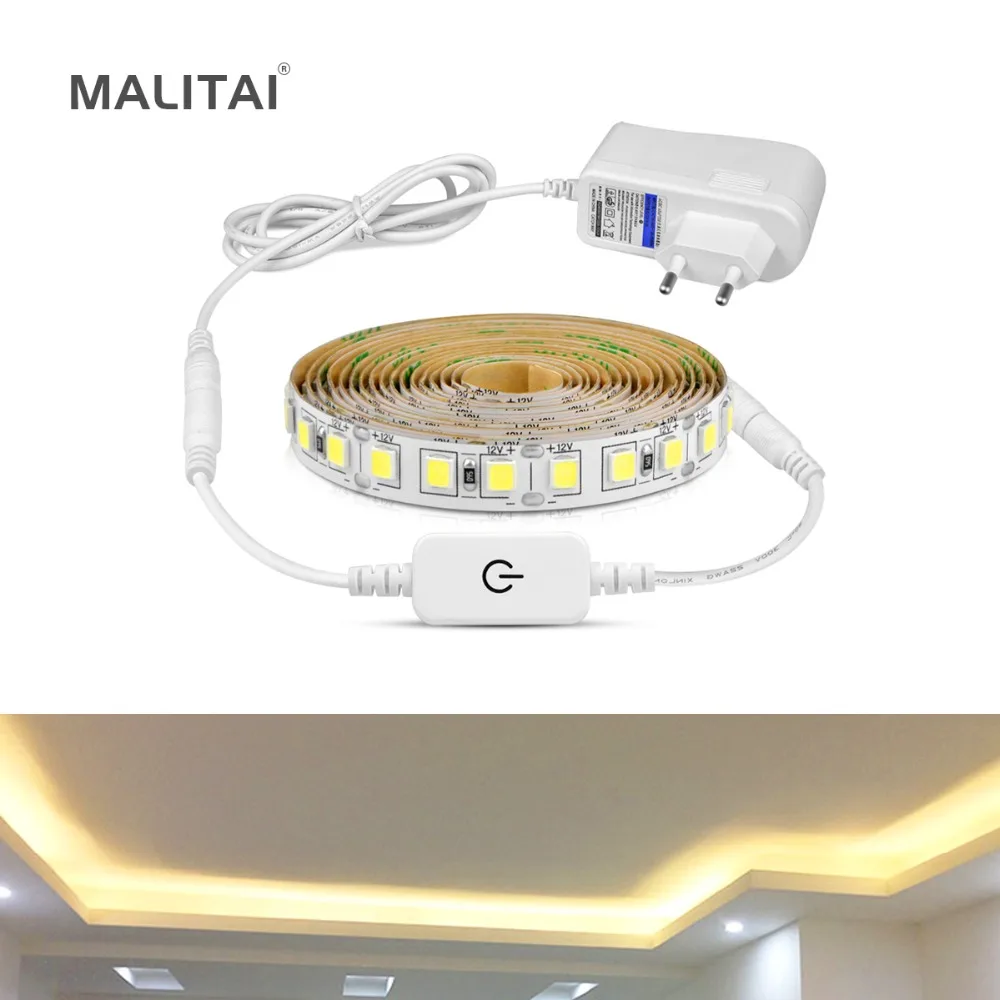 Dimmable 5M LED Strip light 12V 4040 SMD Touch Sensor Switch 110V 220V
