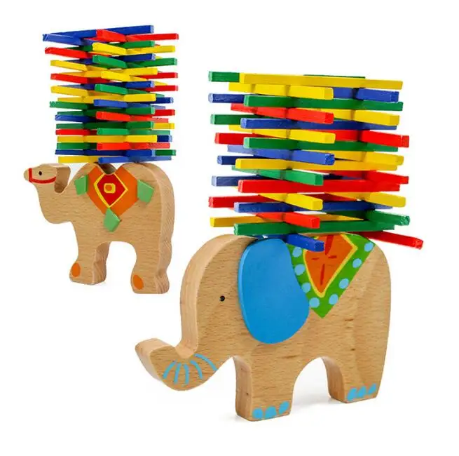 Детские игрушки, обучающие балансирующие блоки слона, деревянная игрушка, деревянная балансирующая игра, Монтессори, блоки, подарок для ребенка
