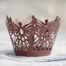 Коричневый украшение с ангелом обертки для кексов бумажный кексы, выпеченный в гофрированной формочке вечерние бумага для выпечки