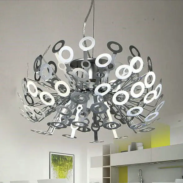 

Silver color dandelion aluminium pendant lamp lustre de teto lamparas para sala lighting fixture for home free shipping
