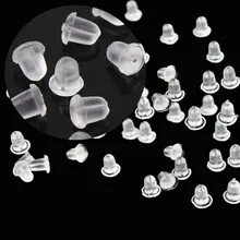 100 шт./лот резиновая серьга задние фиксаторы столб уха гайки 4x4 мм защитное ограждение Кепки "сделай сам" для изготовления ювелирных изделий, фурнитура для аксессуаров