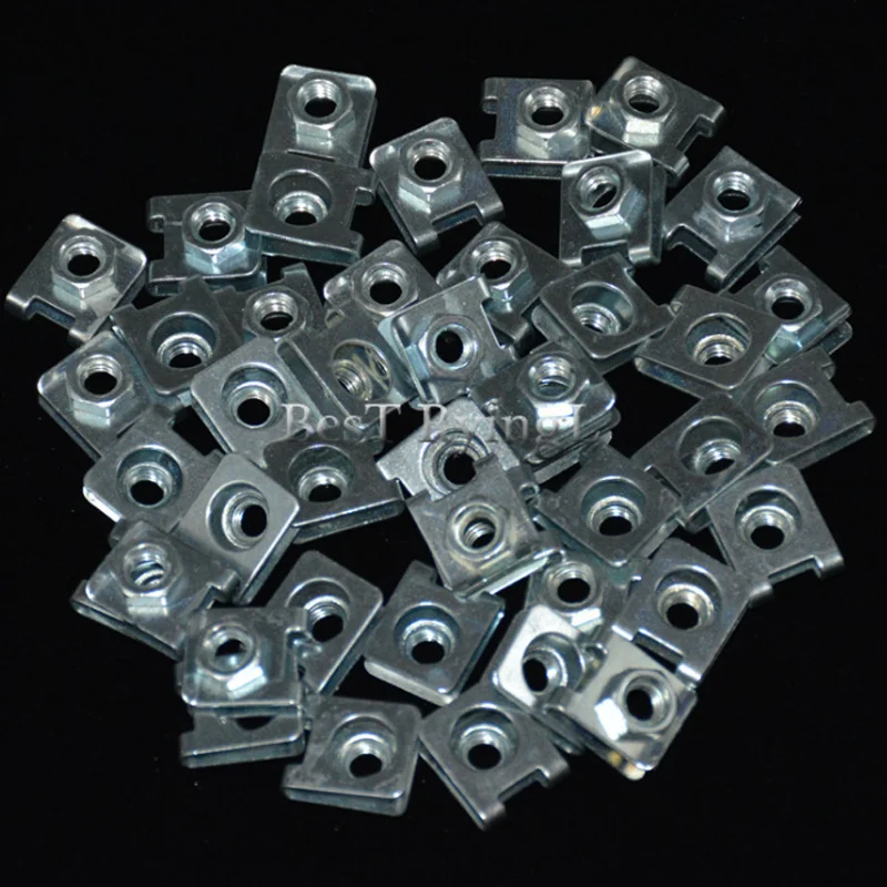 

YG 100 pcs Car Fastener Clips Screw Base U Type Nut Mounting Fastener Clips Automobile Engine Fender Bumper Guard Plate Clamp