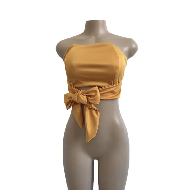 Cncool new bow tie strapless strap sexy women summer tank tops zipper bandage fashion white crop top female trend out wear tees Cncool new bow tie strapless strap sexy women summer tank tops zipper bandage fashion white crop top female trend out wear tees