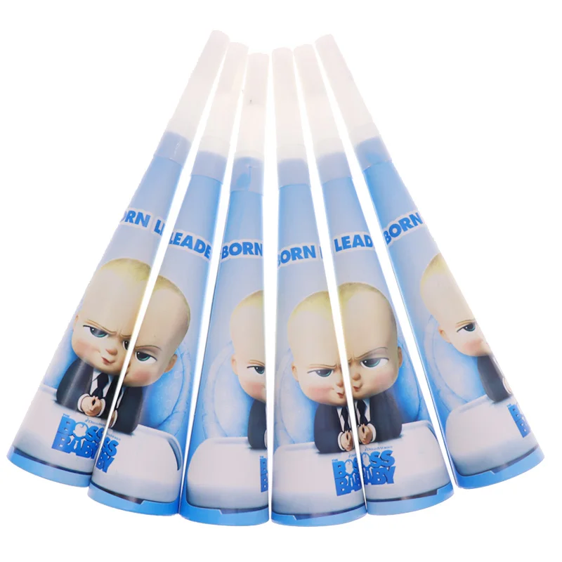

6pcs / baby boss disposable party theme speaker baby shower wedding decoration kids supplies