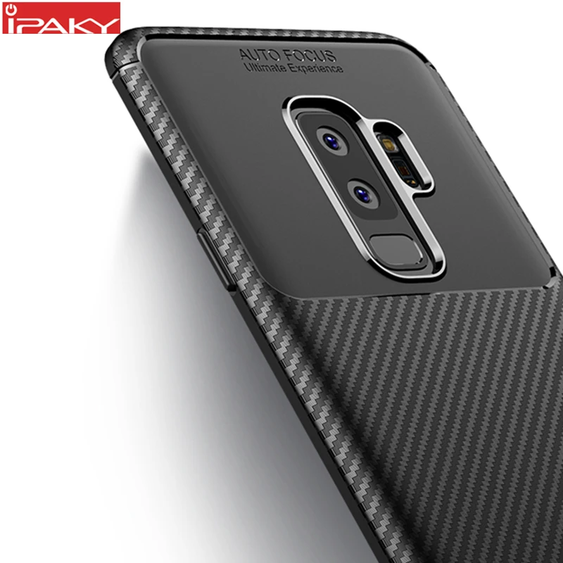 

for Samsung S9 Case IPAKY S9 Plus Case Silicone TPU Carbon Fiber Back Hybrid Armor Shockproof for Samsung Galaxy S9 Plus Case