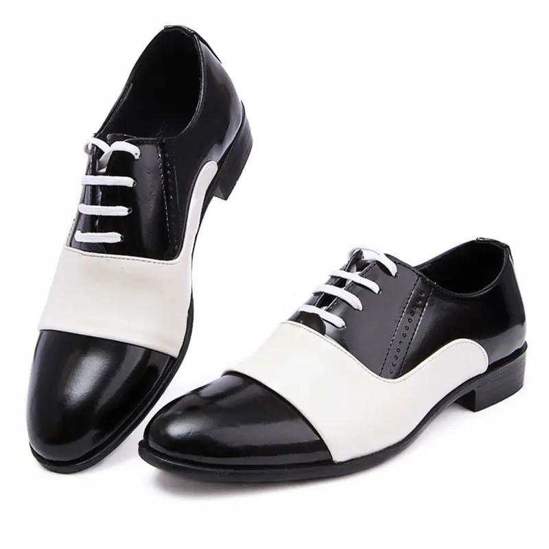 white and black formal shoes