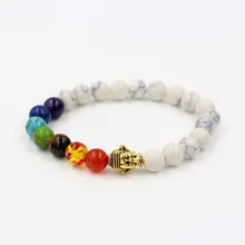 FAITHEASY Chakra белый браслет из сосны красочные чакры энергетическая Йога Эластичный буддизм головной браслет