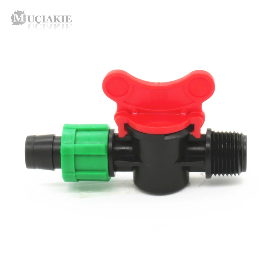 MUCIAKIE 1 шт. 5/8 ''Loc разъем для капельной ленты x 1/2'' папа с красной ручкой