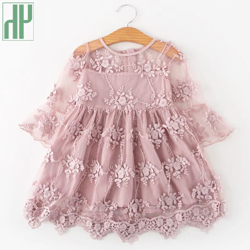 

Children's Dresses Elegant Dress For Girls Dress Long Sleeve Kids Lace Flower Party Wedding Evening Dresses Princess Costume