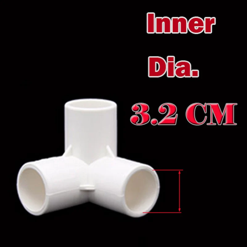 

Inner Dia 32mm plastic fitting joints 3D three holes DIY Shelves /wardrobes project production balloon arch connectors 2 pcs/lot