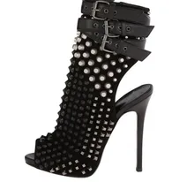 Latest White Studded Platform Bootie Sandals For Women Open Toe Ankle Boots Heels Summer High Heel Gladiator Sandals Women 2020 dijigirls women gladiator sandals peep toe summer ankle boots short cut out bootie slingback rome sandals high heel stilettos