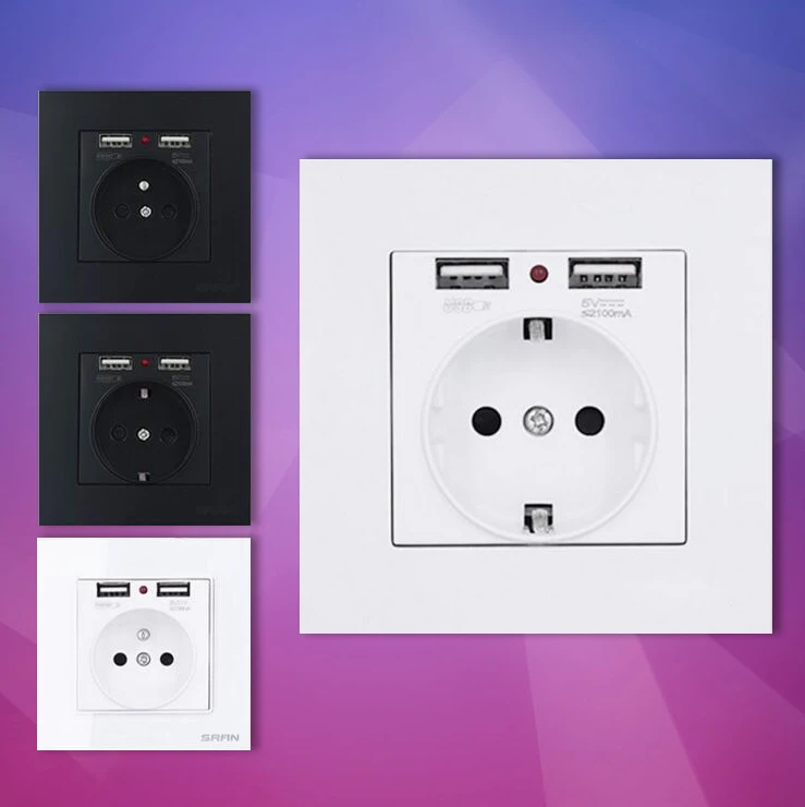 

German standard European standard German socket with dual USB European 16A German standard with USB European wall outlet