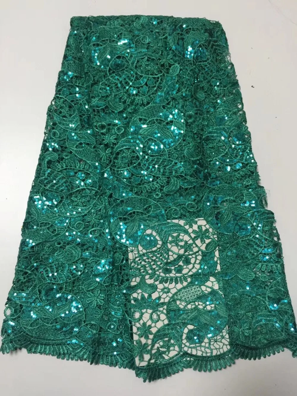 Самая популярная вышивка в африканском стиле изумрудно-зеленое на шнуровке Высококачественная органза с кружевом в африканском стиле ткань с блестками 5 ярдов/шт