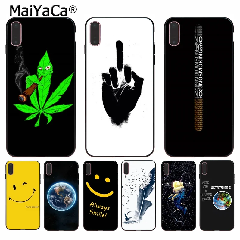 Чехол для телефона MaiYaCa Astronaut Smoke Feather Smile Earth Apple iPhone 8 7 6 6S Plus X XS MAX 5 5S SE XR | Мобильные