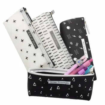 

Pencil Case Stripe School Supplies Etui Geometry Trousse Scolaire Stylo Pencilcase Pen Estuches Lapices Kalem Kutusu Triangle