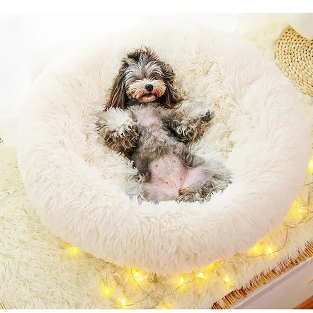 Met For Cat Dog милое зимнее круглое плюшевое мягкое гнездо для домашних питомцев кошек
