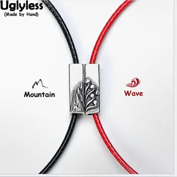 

Uglyless 1Pair 100% Genuine 925 Sterling Silver Lovers Infinity Leather Bracelets Price for 2pcs Handmade Rectangle Fine Jewelry