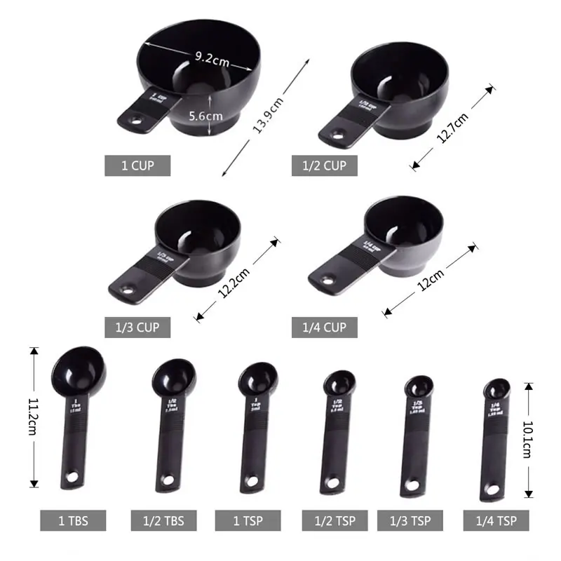 Пластик 10 шт набор мерных ложек сахар, кофе в зернах порошок Совок Ложка для молочного порошка кухня измерительная чашка для выпечки аксессуары
