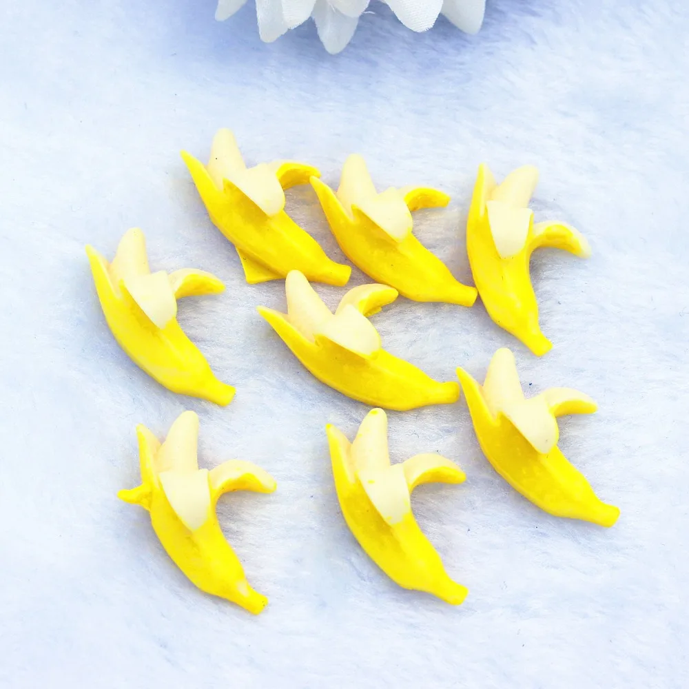 

50pcs/lot resin cabochons accessories kawaii banana flat back resin food donut