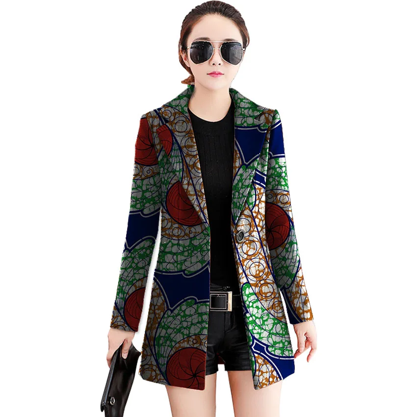 Womens Long Style Blazers Tailored Made Suit Jacket Ankara Print