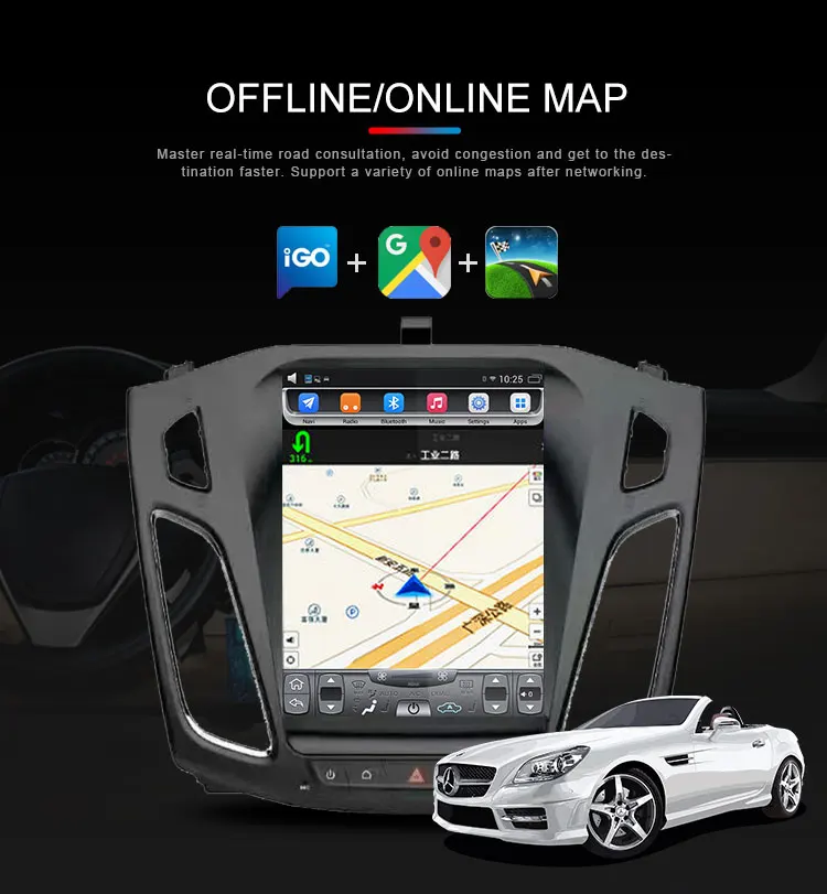 Excellent Besina 10.4 inch Android 6.0 Car Radio For FORD ROCUS 2012-2015 Multimedia Player GPS Navigation 2G+32G Stereo Auto Audio 5