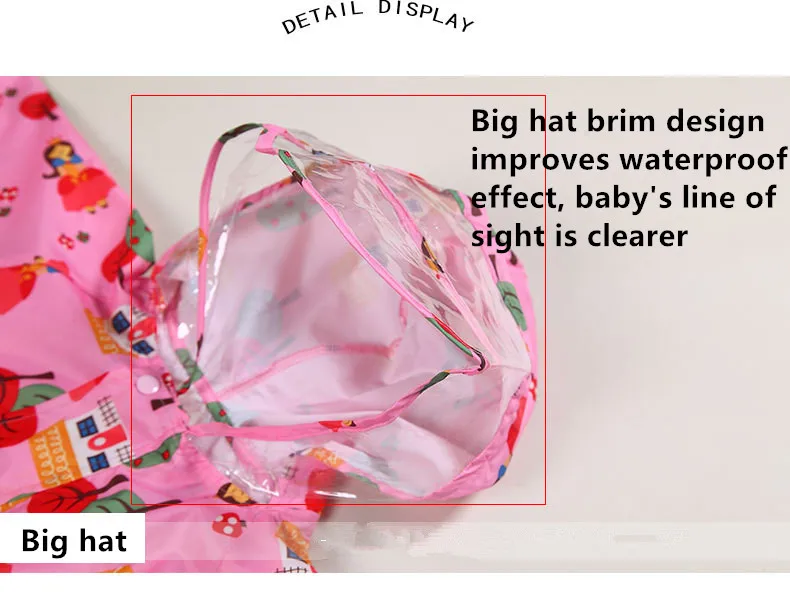 11.Children cartoon raincoat kids jumpsuit rainwear raincover for children baby boys girls waterproof poncho rain coat