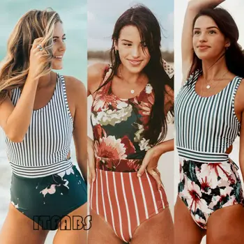

2019 New Hot Sexy Bra Girls Female One Piece Women High Waist Bikini Set Push Up Padded Swimsuit Bathing Suit Beach Swimwear