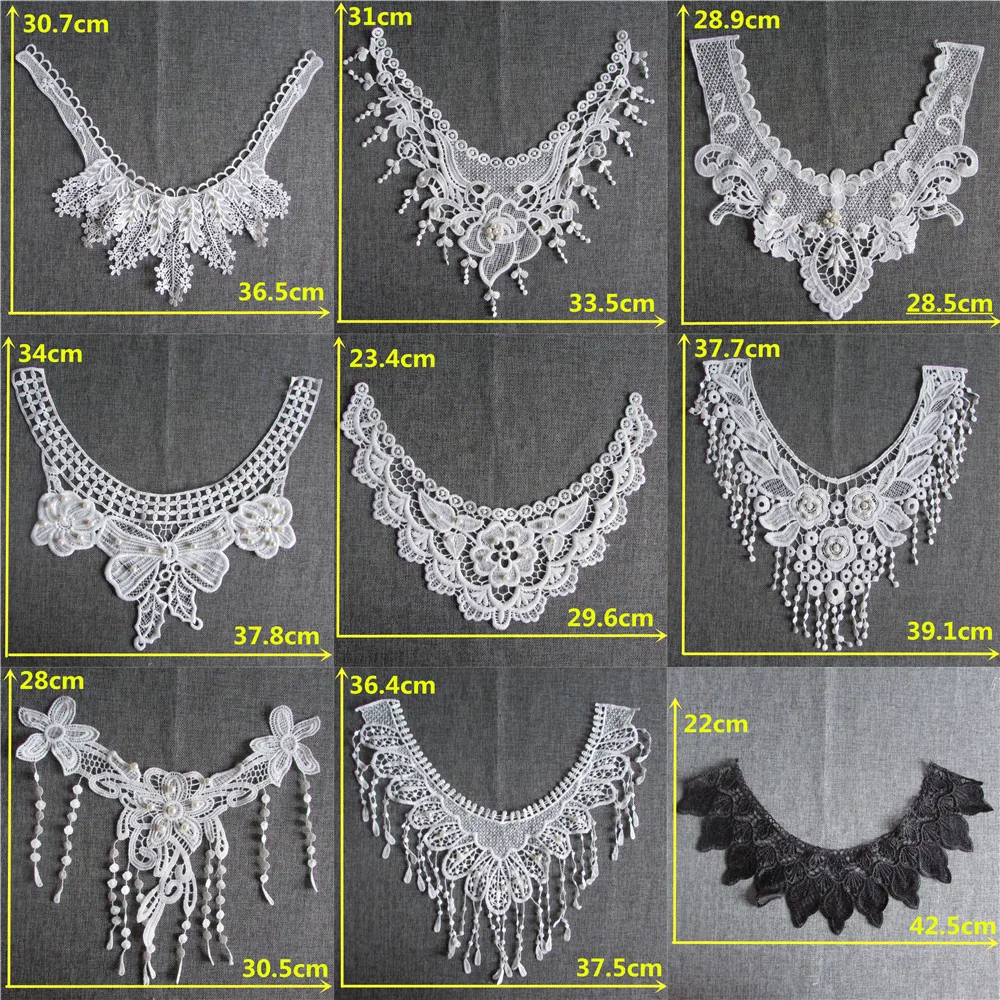 

hot sell Floral Lace Collar Fabric Trim DIY Embroidery Lace Fabric Neckline Applique Sewing Craft YL124-YL139