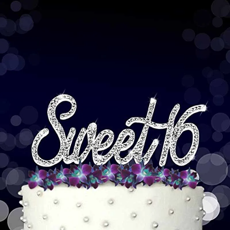 Rhinestones Sweet 16 Cake Topper Boy Girl 16th Birthday Party