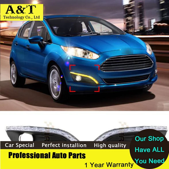 

car styling 12 LED Car Styling DRL For Ford Fiesta 2013 2014 2015 Daytime running lights with Dimming 100% Waterproof
