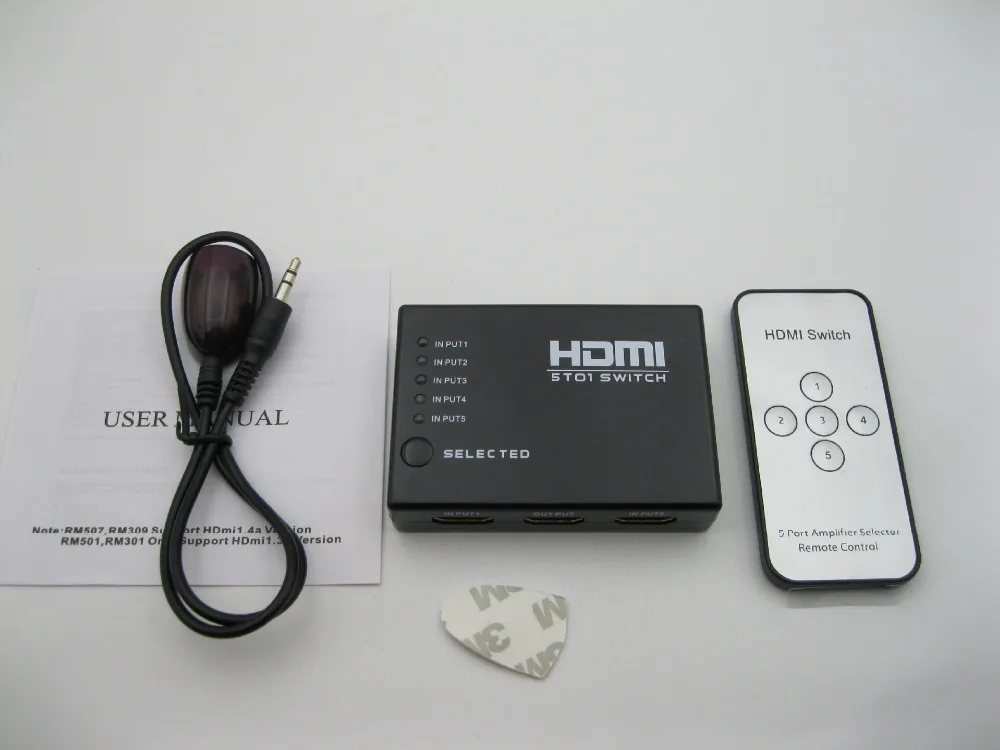 New Mini 4K*2K 5 Port HDMI Switch 5x1 HDMI Switcher 3 input 1 output Splitter HDMI Port for HDTV 1080P Video with Remote control