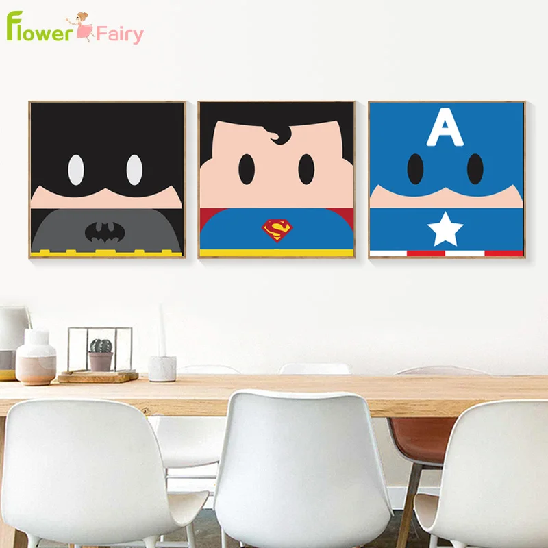

Hero Batman Nordic Poster Superman Canvas Painting Picture Posters Living Room Wall Art Pictures Prints Home Decor Unframed