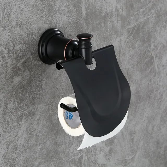 AOBITE Bath Hardware Sets Black Metal Bathroom Accessories Set Single