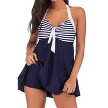 Plus size saia de natação mulheres tira retalhos sem costas sexy maiô sutiã maiô S-5xl tamanho grande beachwear tankini(China)