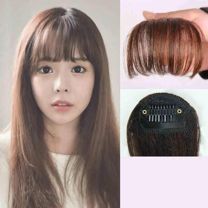 

Women Girls Mini Hair Clip Fake Hair Extension Synthetic Front Fake Blunt Bangs Hairpiece wonder woman costume accessories