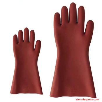 

12kv High Voltage Insulated Gloves Electric Labor Insurance Anti-electric Live for Worker Working Rubber Safety Gloves