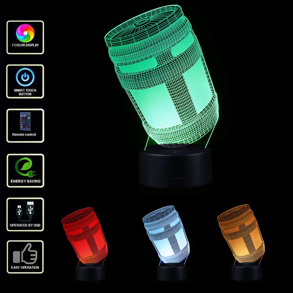 Home Decoration LED Night Light 3D Illuminated Lamp Optical Illusion