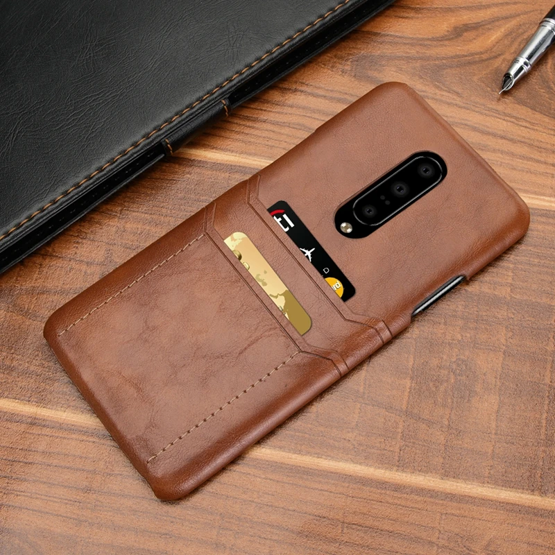 Роскошный чехол для Oneplus 7 из искусственной кожи с отделением карт 6 защитный